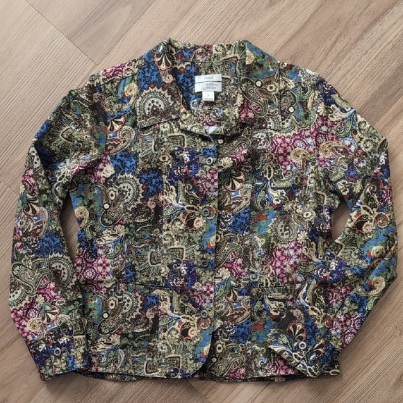Christopher & Banks Red and Blue Blazer with Paisley Pattern - Picture 1 of 5